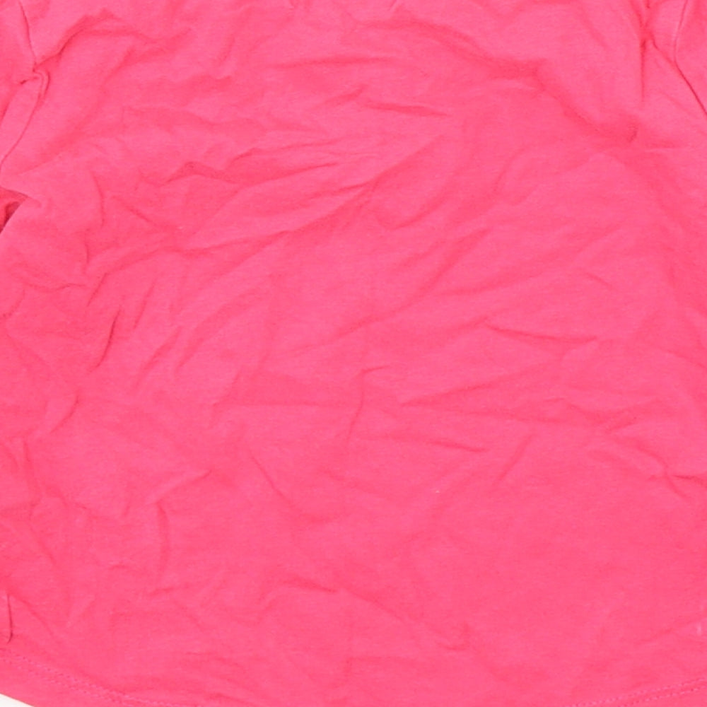 NEXT Girls Pink  Cotton Basic T-Shirt Size 12-18 Months Round Neck