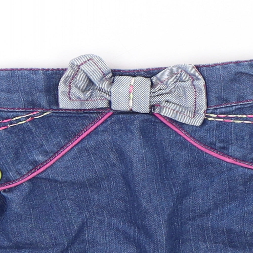 Dunnes Stores Girls Blue Floral Cotton A-Line Skirt Size 12-18 Months