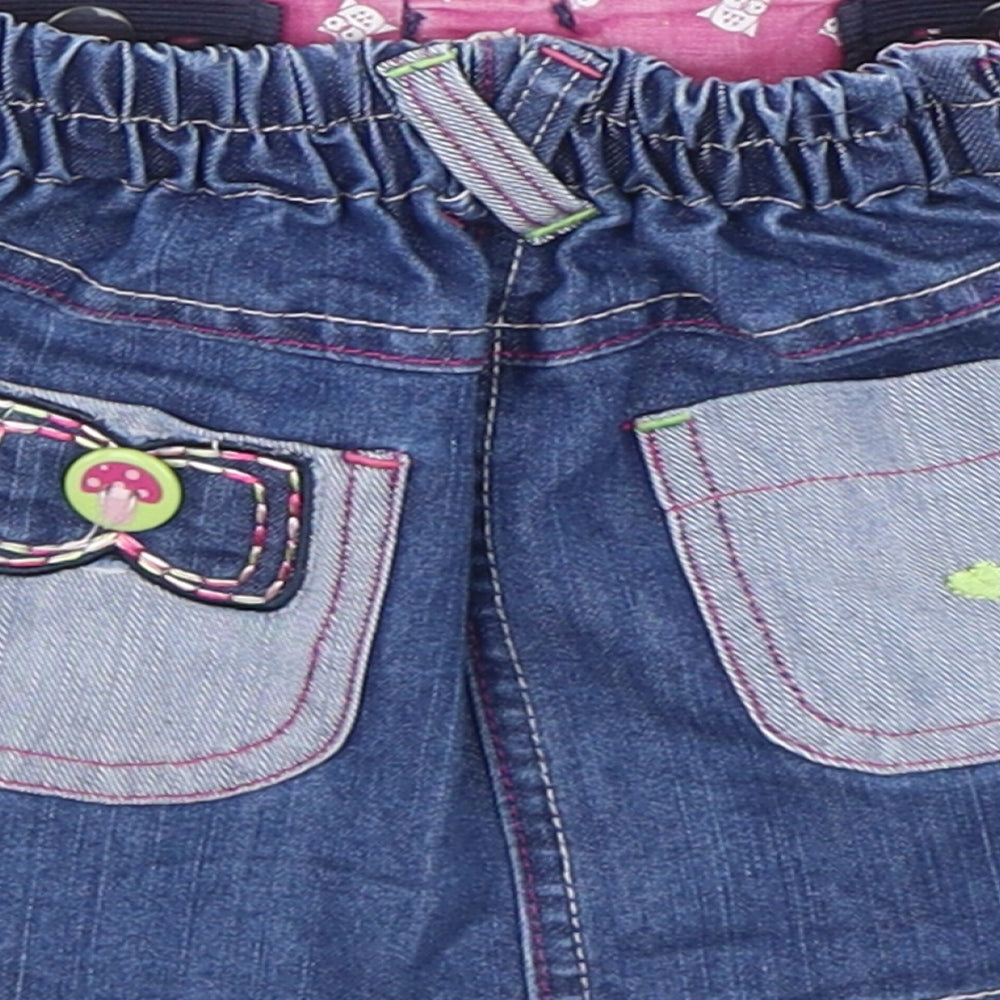 Dunnes Stores Girls Blue Floral Cotton A-Line Skirt Size 12-18 Months