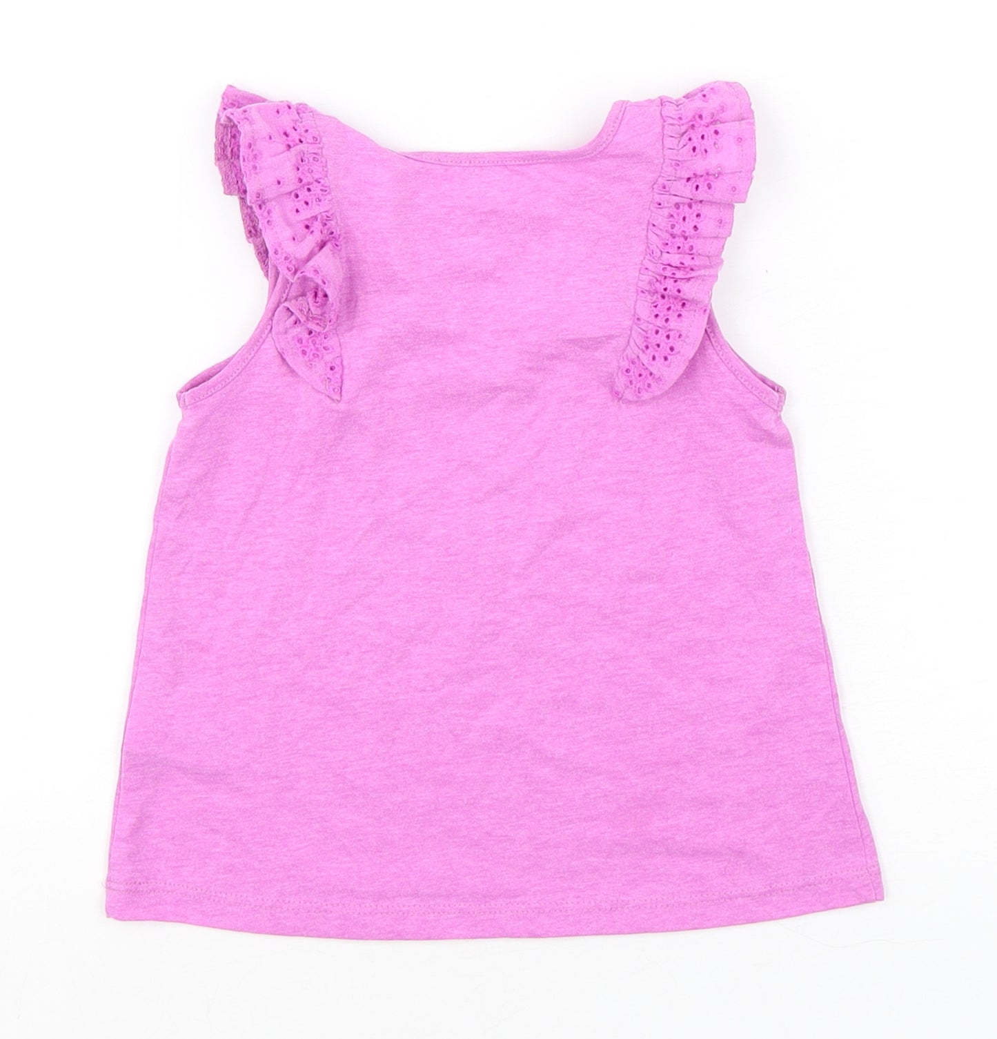 NEXT Girls Pink  Polyester Basic Tank Size 2-3 Years Round Neck