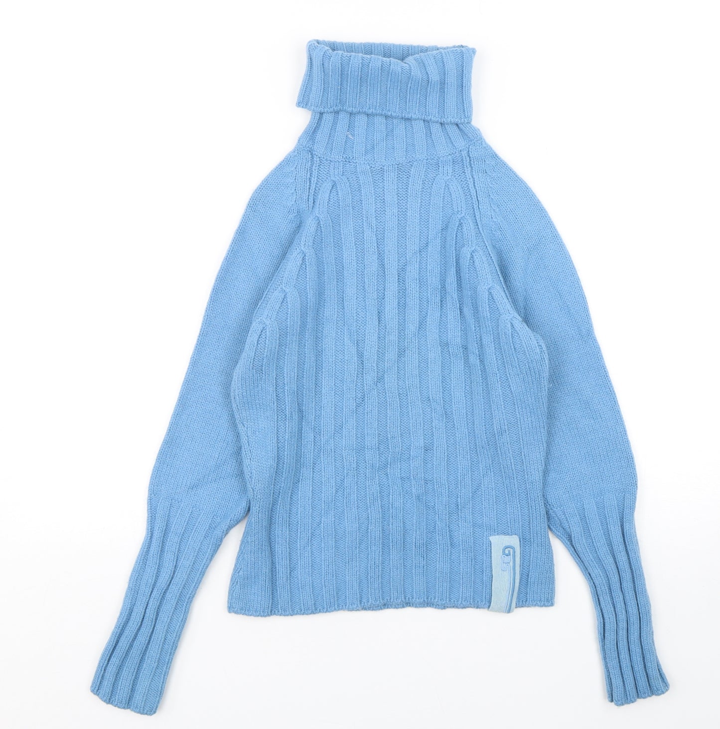 GAS Womens Blue Roll Neck  Wool Pullover Jumper Size S