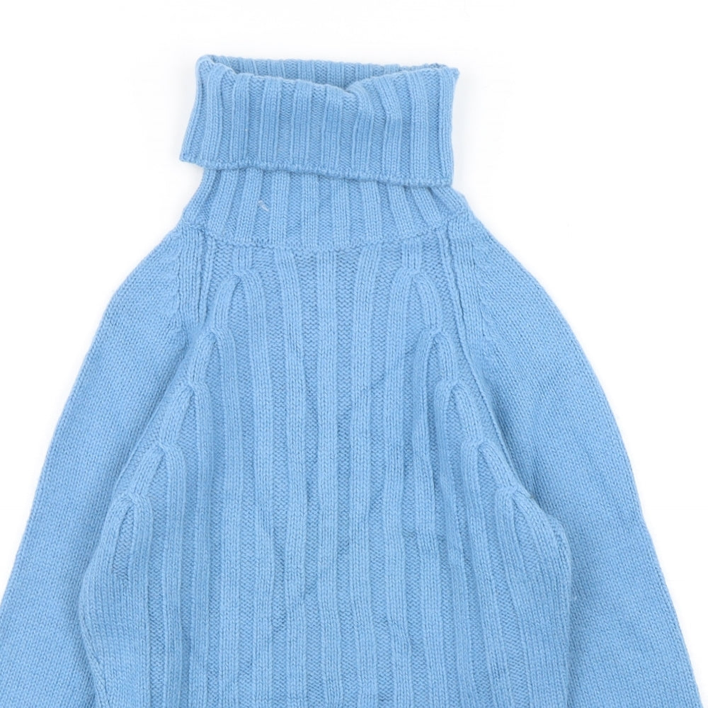 GAS Womens Blue Roll Neck  Wool Pullover Jumper Size S