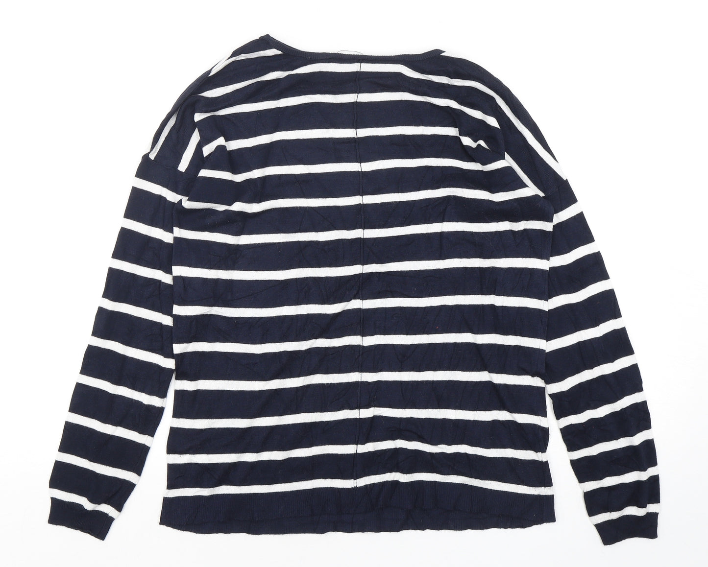 Atmosphere Womens Blue Round Neck Striped Viscose Pullover Jumper Size 12