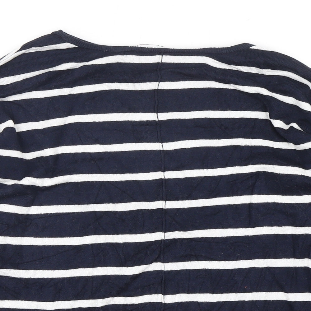 Atmosphere Womens Blue Round Neck Striped Viscose Pullover Jumper Size 12