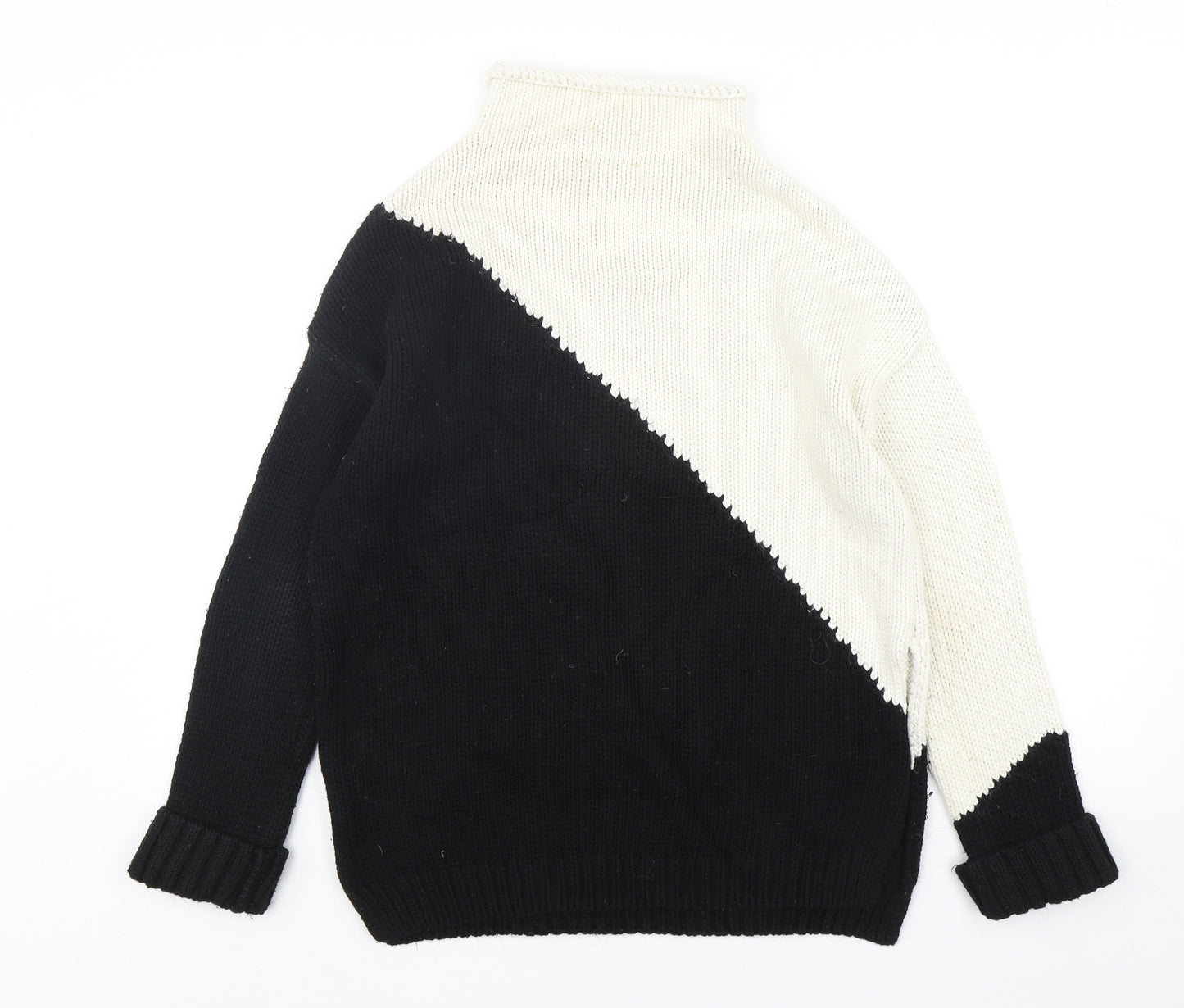 Zara Womens Multicoloured Mock Neck  Cotton Pullover Jumper Size S