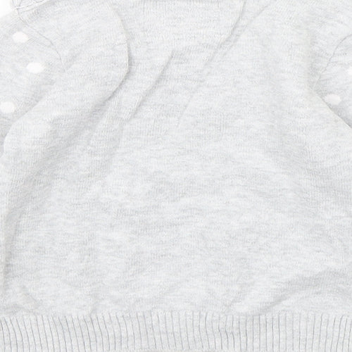 Primark Girls Grey Polka Dot Cotton Pullover Jumper Size 12-18 Months