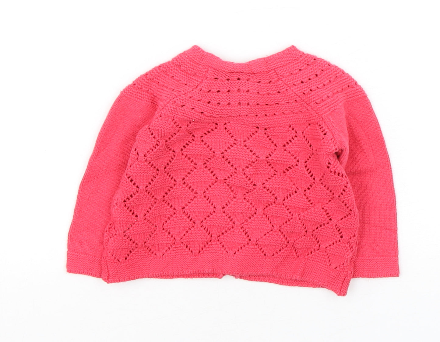 Mini Club Girls Pink  Cotton Cardigan Jumper Size 3-6 Months