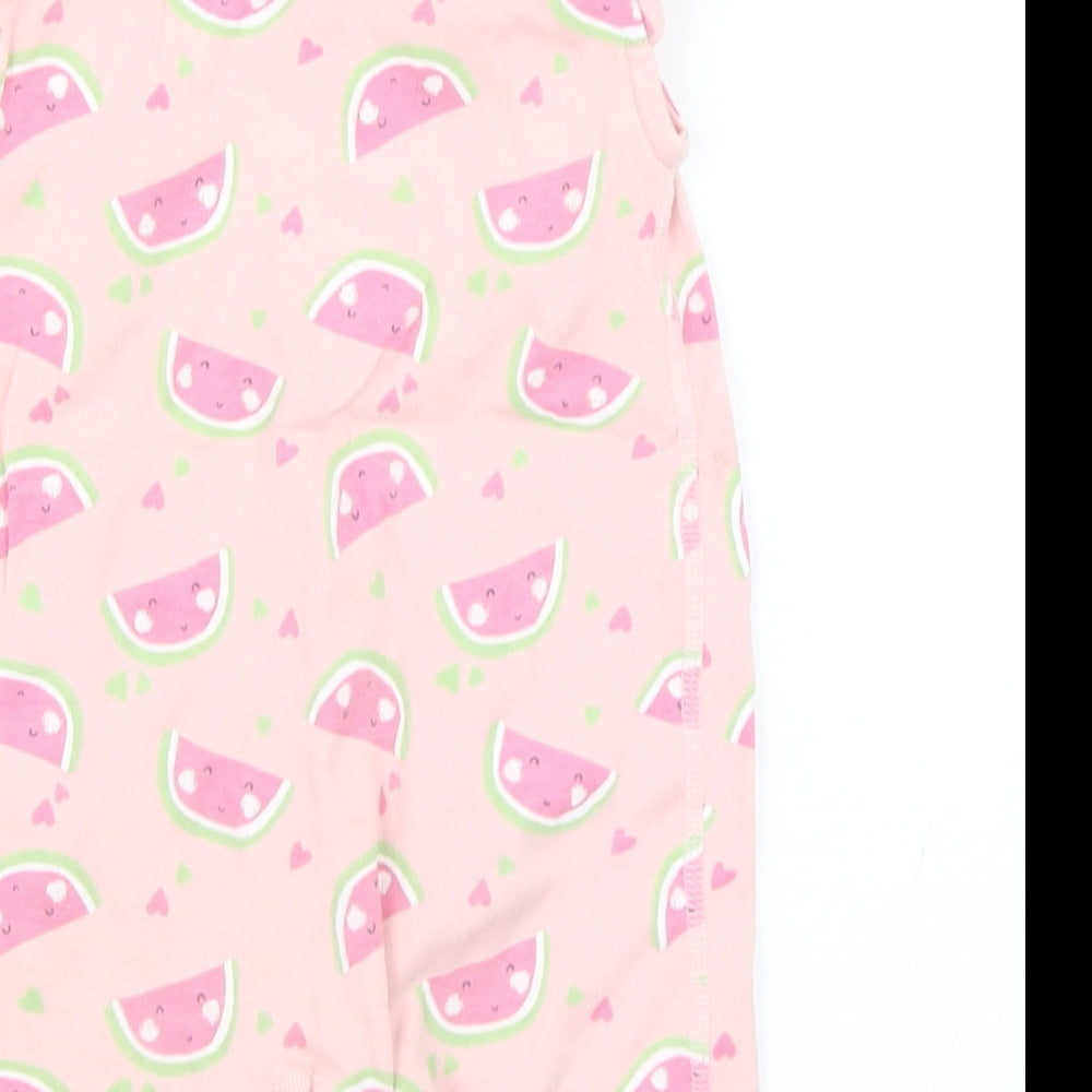 Mothercare Girls Pink Geometric Cotton Romper One-Piece Size 9-12 Months   - Watermelon