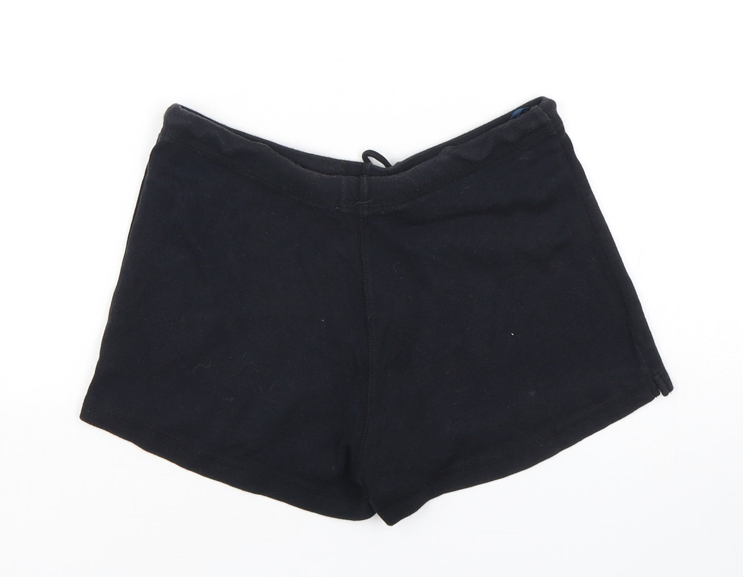 Topshop Womens Black  Cotton Sweat Shorts Size 12 L3 in Regular