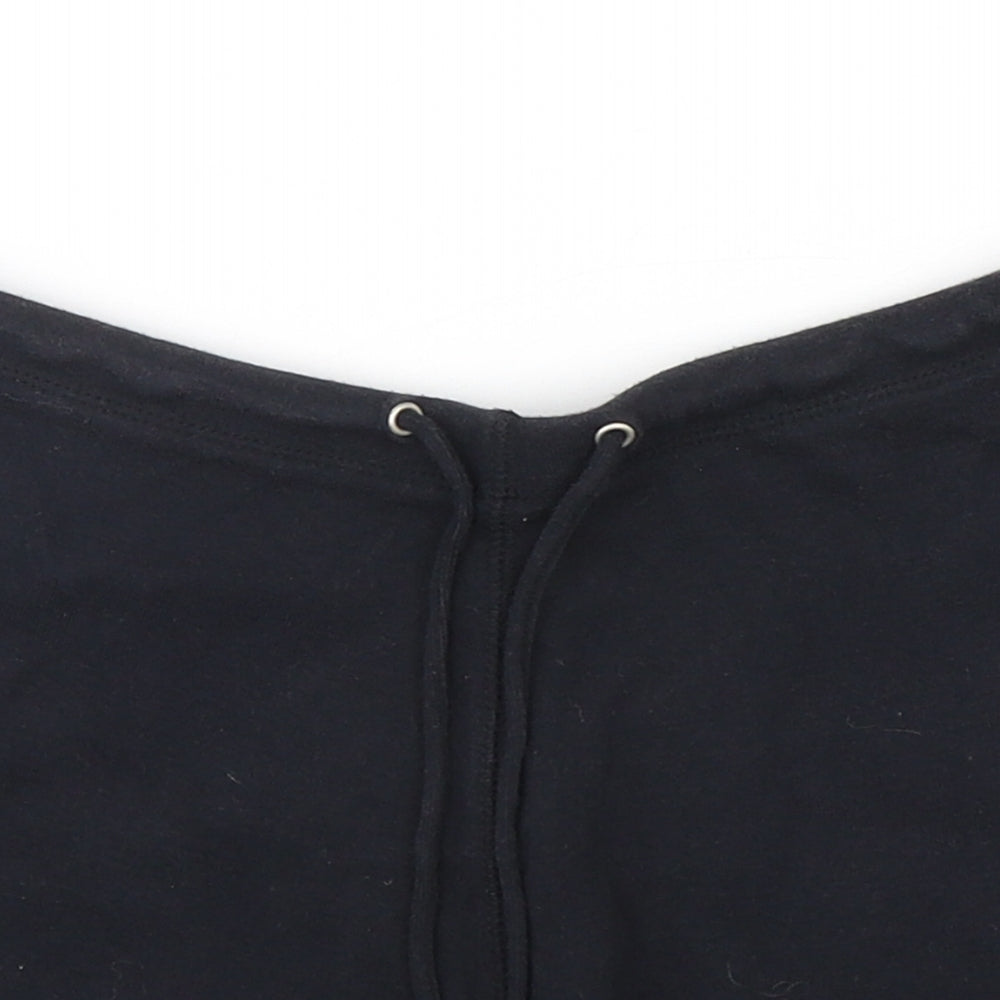 Topshop Womens Black  Cotton Sweat Shorts Size 12 L3 in Regular