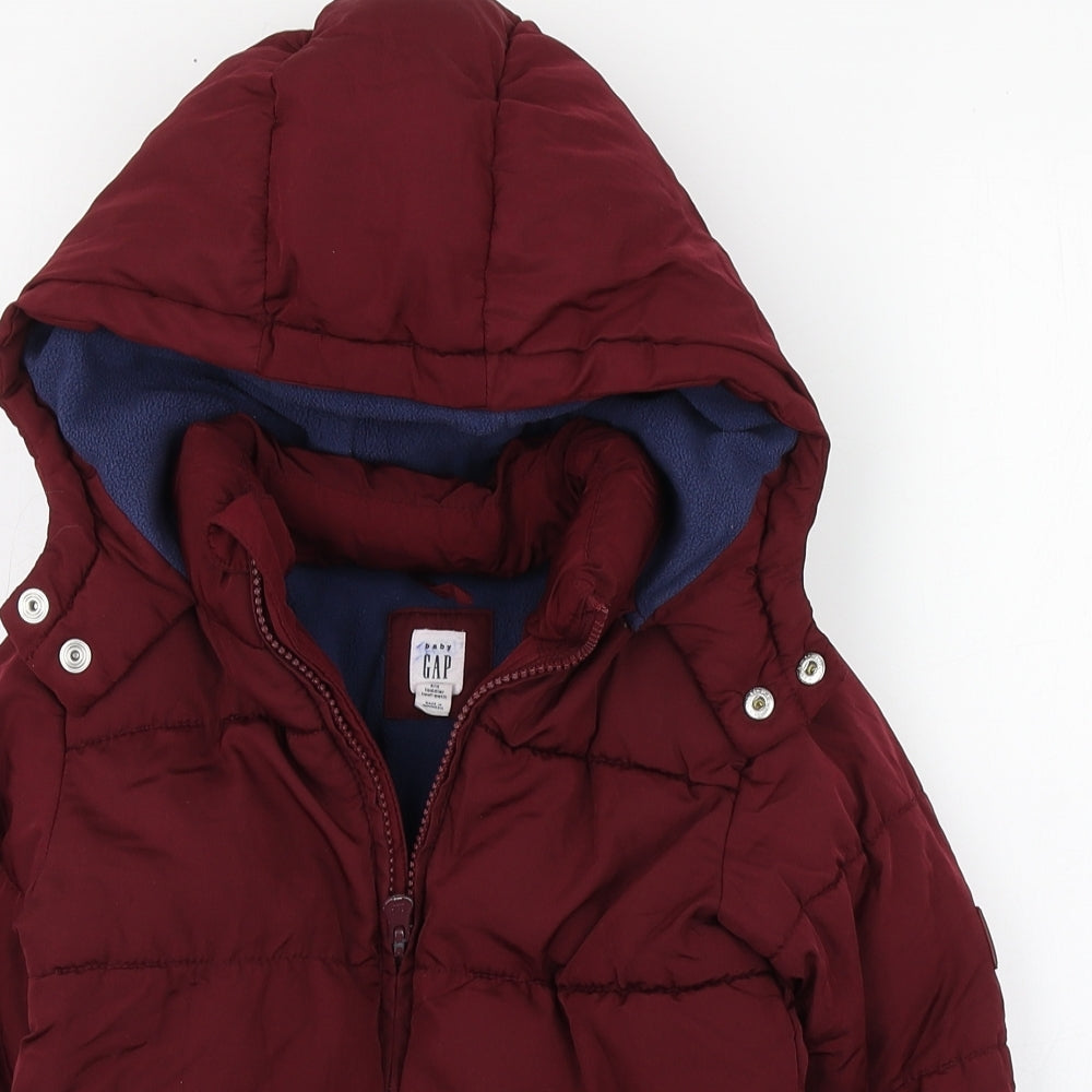 Gap Boys Red   Puffer Jacket Coat Size 5 Years  Zip