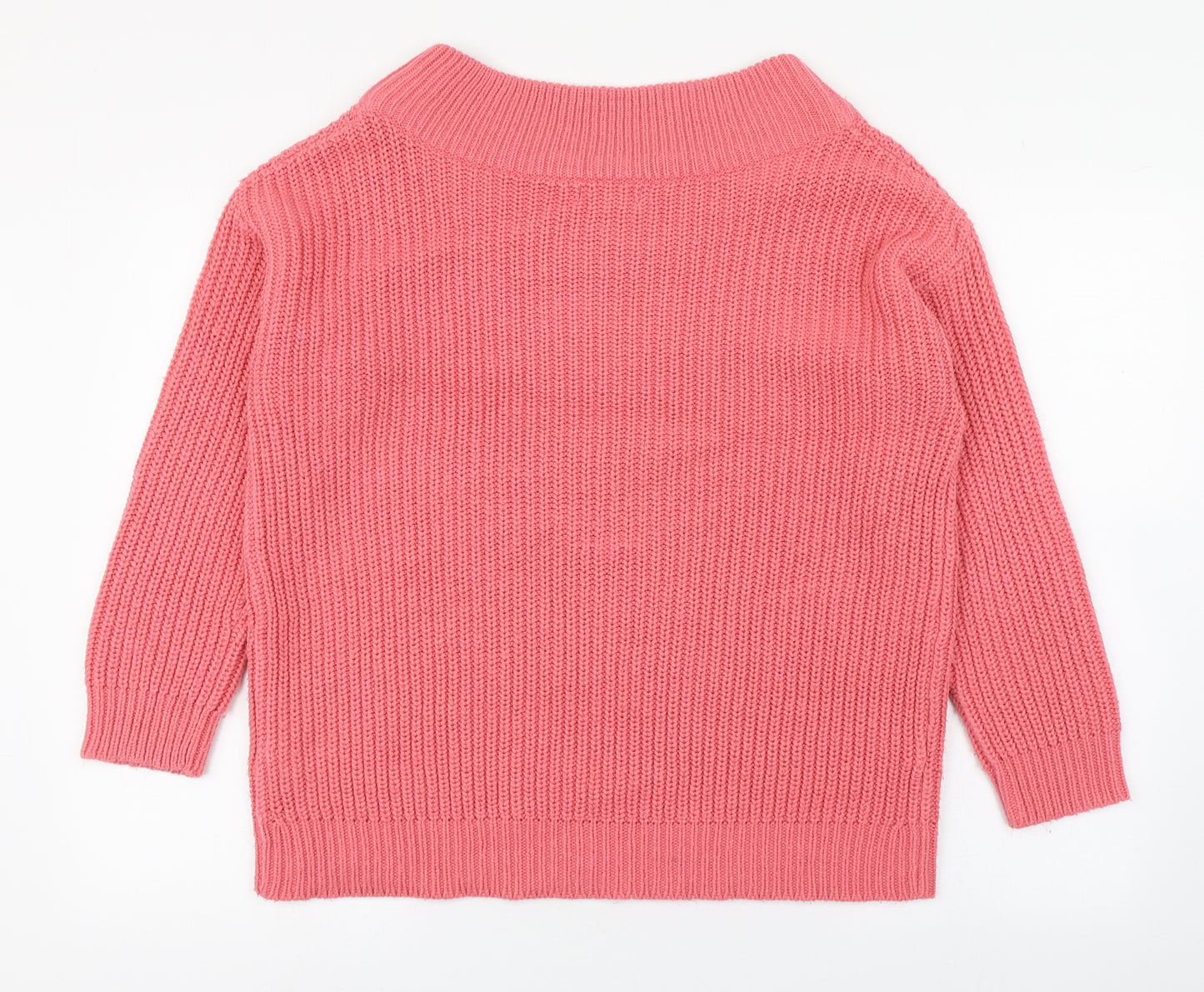 New Look Womens Pink Boat Neck  Nylon Pullover Jumper Size M