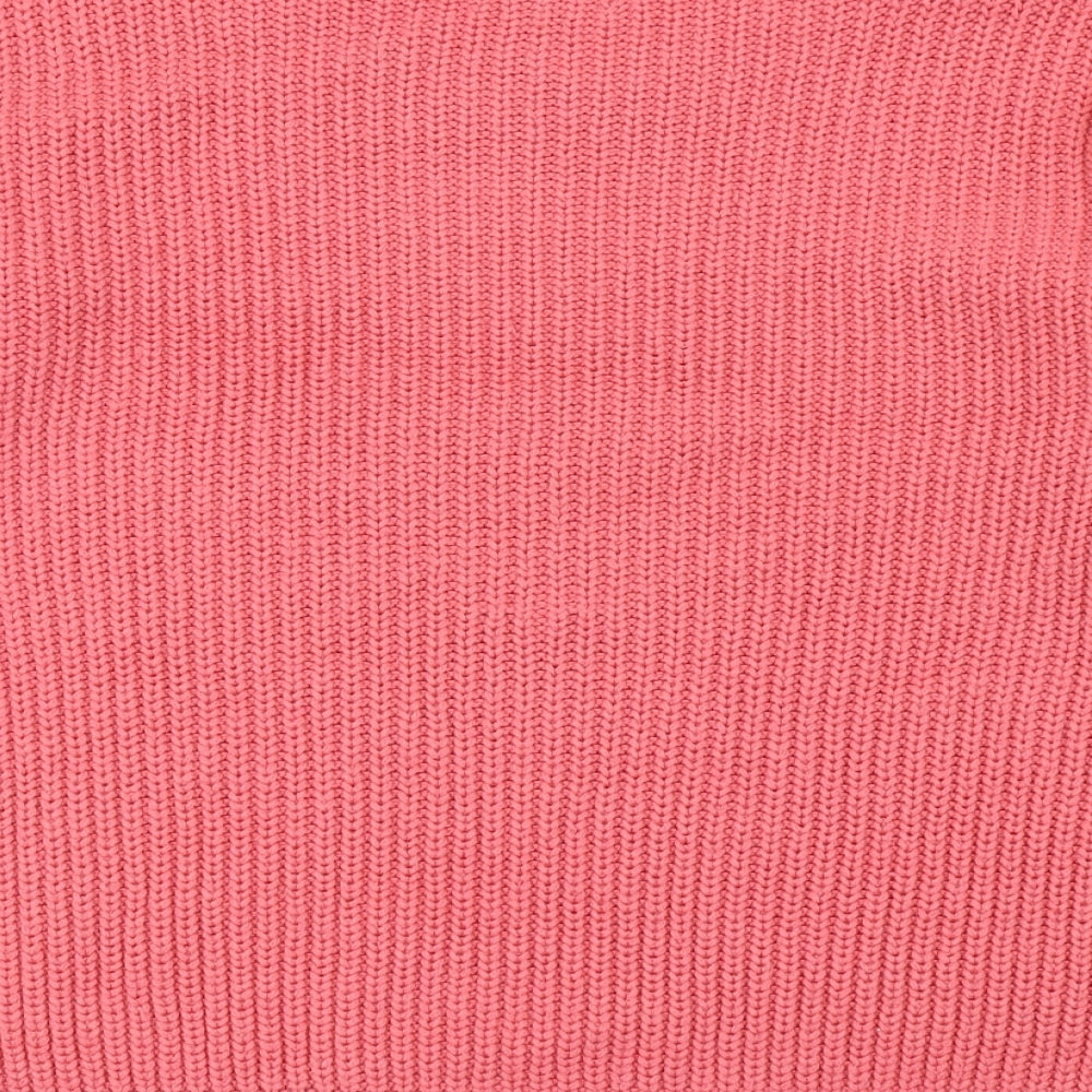 New Look Womens Pink Boat Neck  Nylon Pullover Jumper Size M