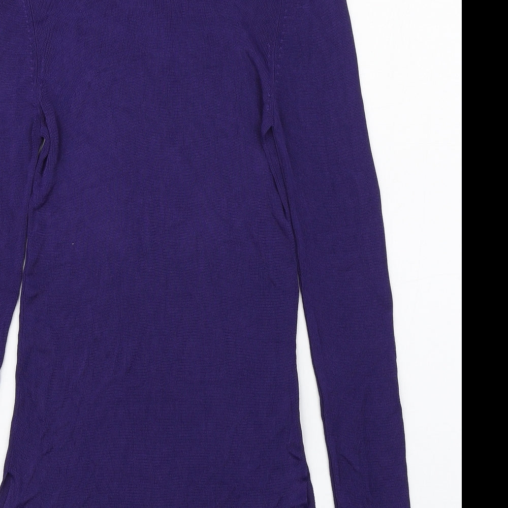 Platinum Womens Purple Scoop Neck  Viscose Pullover Jumper Size S