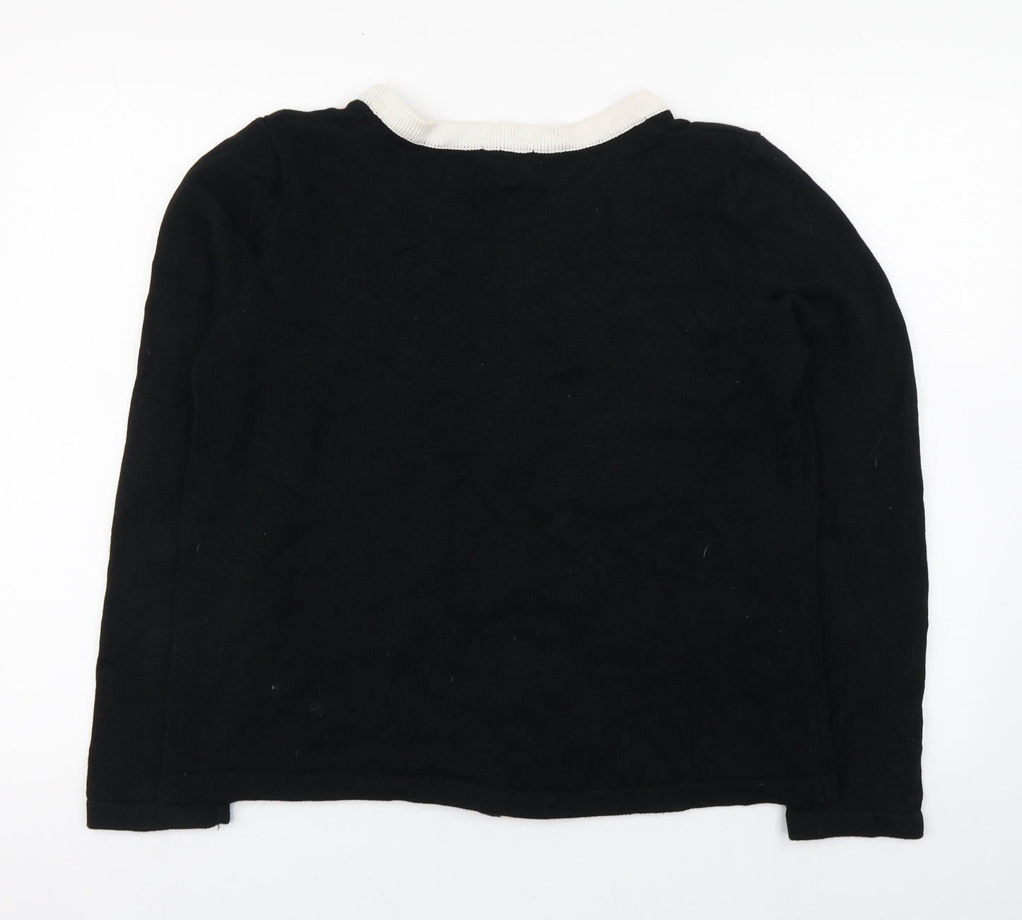 H&M Womens Black Scoop Neck  Cotton Cape Jumper Size L