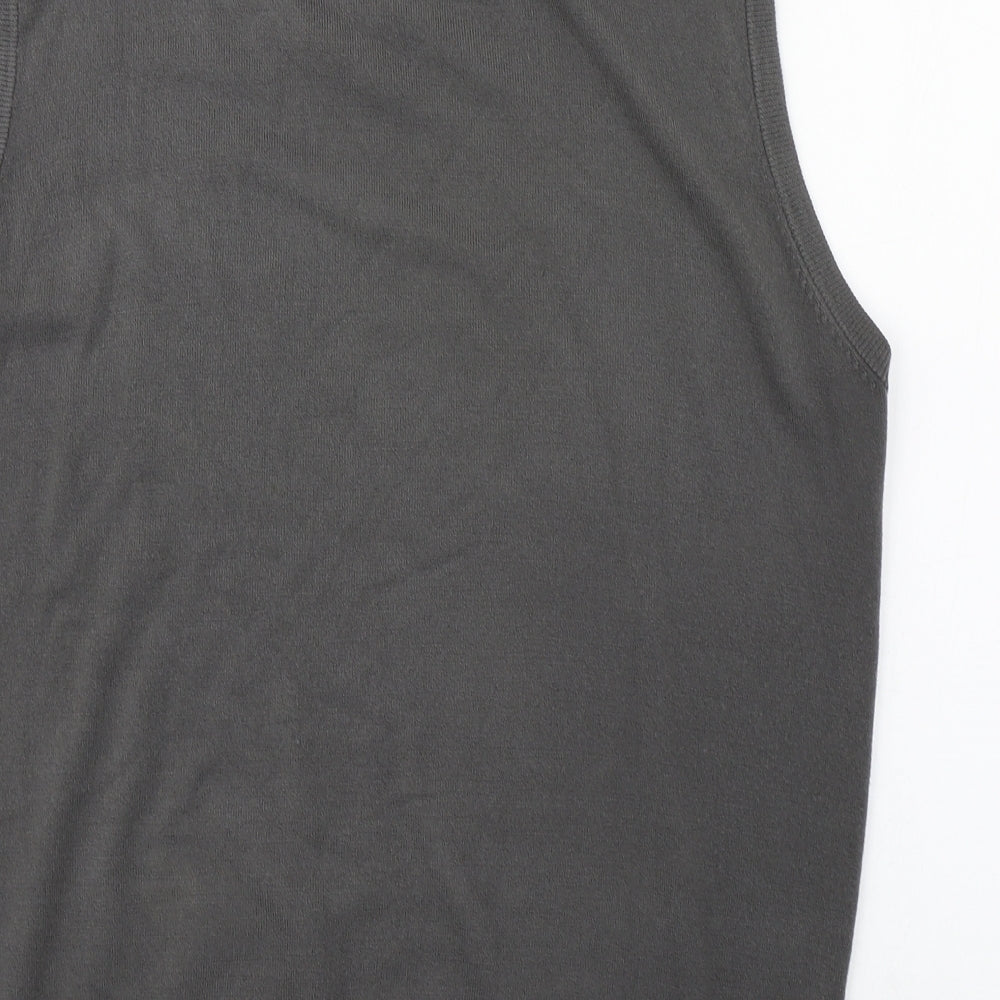 Marks and Spencer Mens Grey V-Neck  Acrylic Vest Jumper Size XL