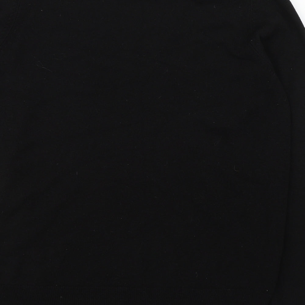 Marks and Spencer Womens Black Round Neck  Acrylic Pullover Jumper Size 12