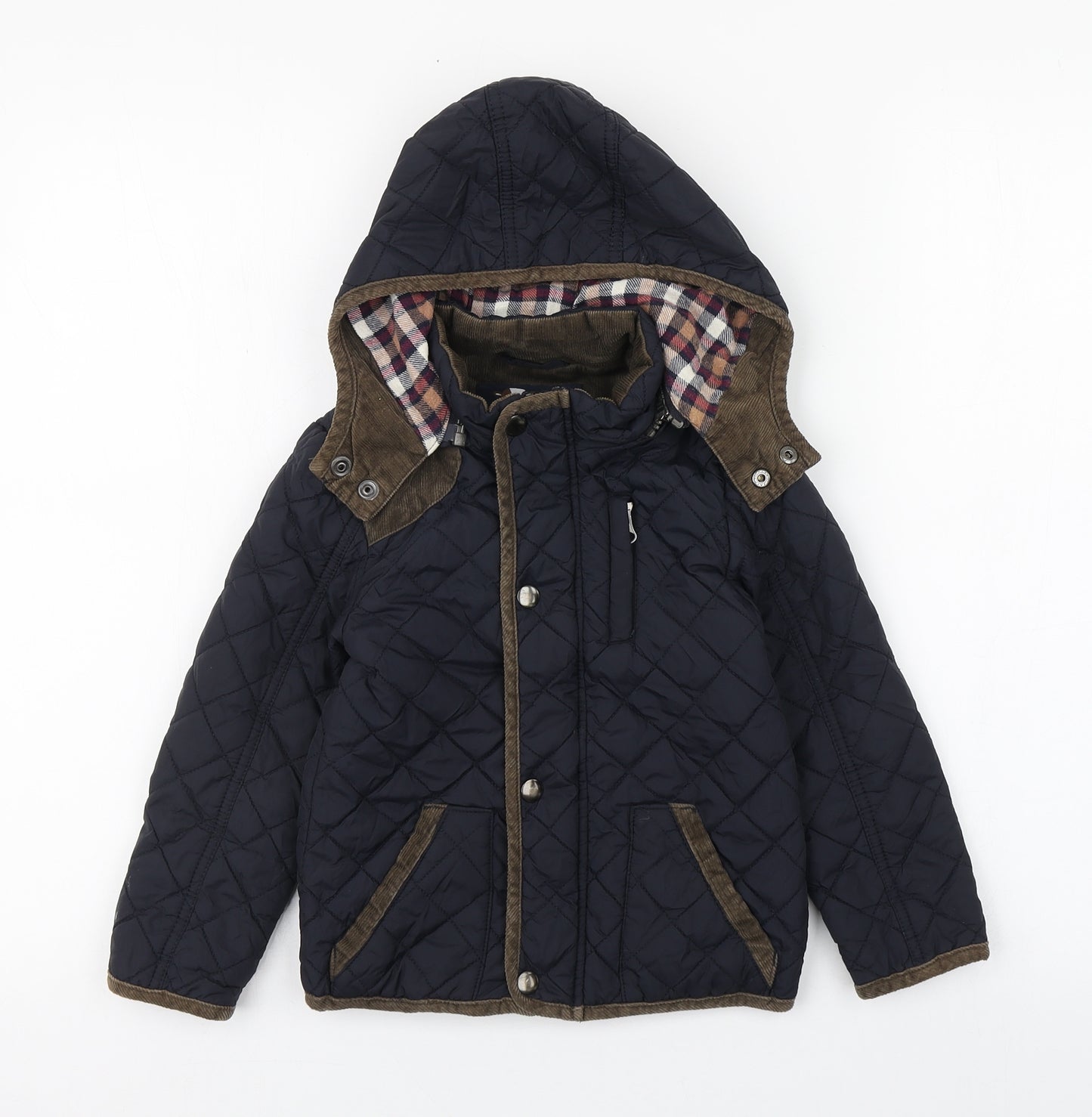 TU Boys Blue   Quilted Coat Size 3-4 Years  Zip