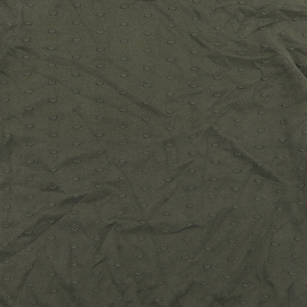 TU Womens Green Round Neck  Cotton Pullover Jumper Size 18