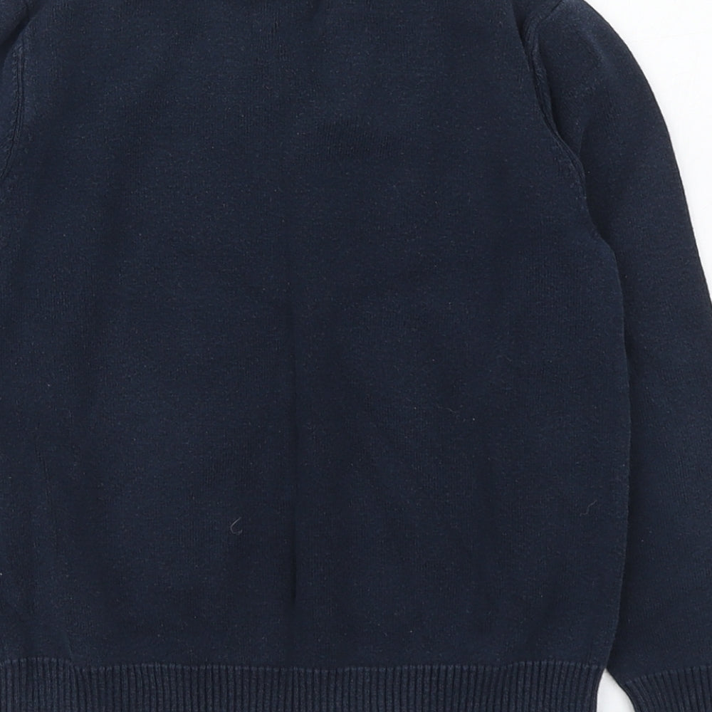 Marks and Spencer Boys Blue V-Neck  Cotton Pullover Jumper Size 5-6 Years  Pullover