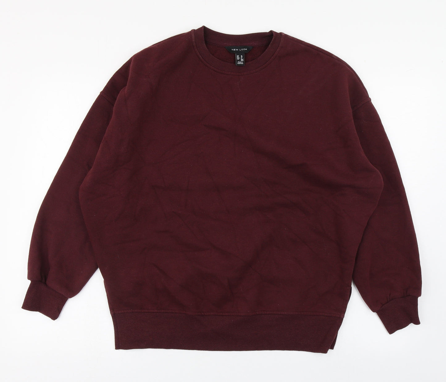 New Look Womens Red  Cotton Pullover Sweatshirt Size 10  Pullover