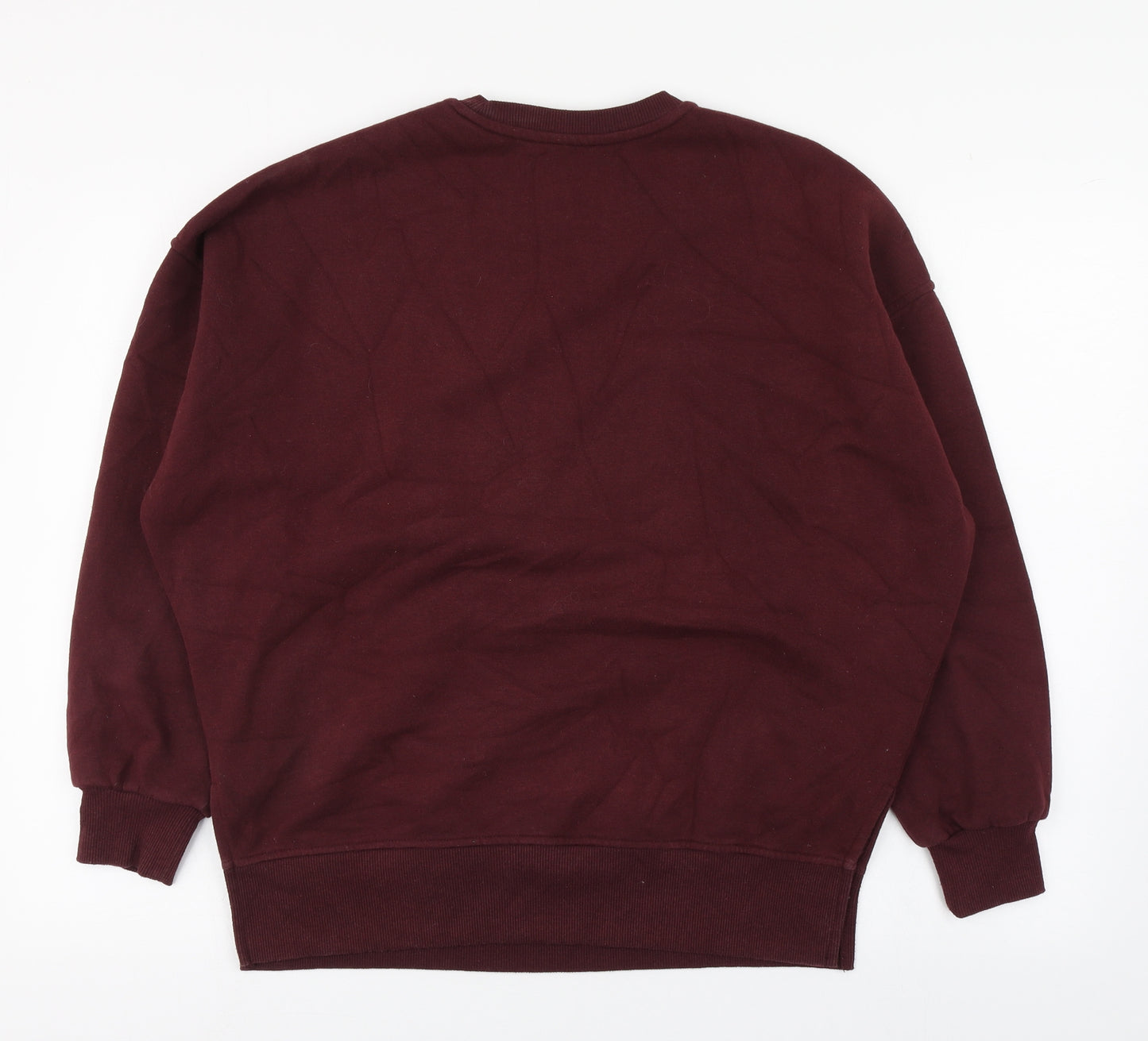 New Look Womens Red  Cotton Pullover Sweatshirt Size 10  Pullover