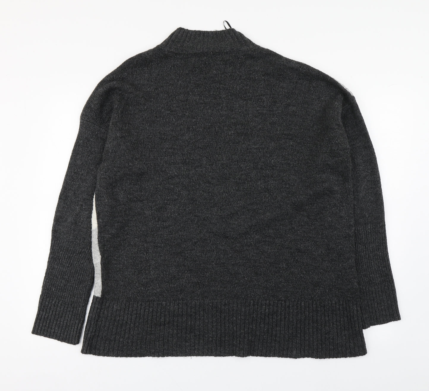 Pep&Co Womens Grey High Neck  Acrylic Pullover Jumper Size 14