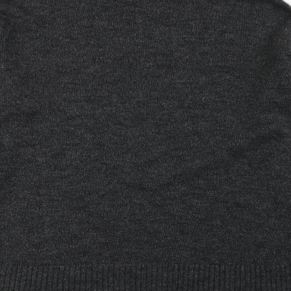 Pep&Co Womens Grey High Neck  Acrylic Pullover Jumper Size 14
