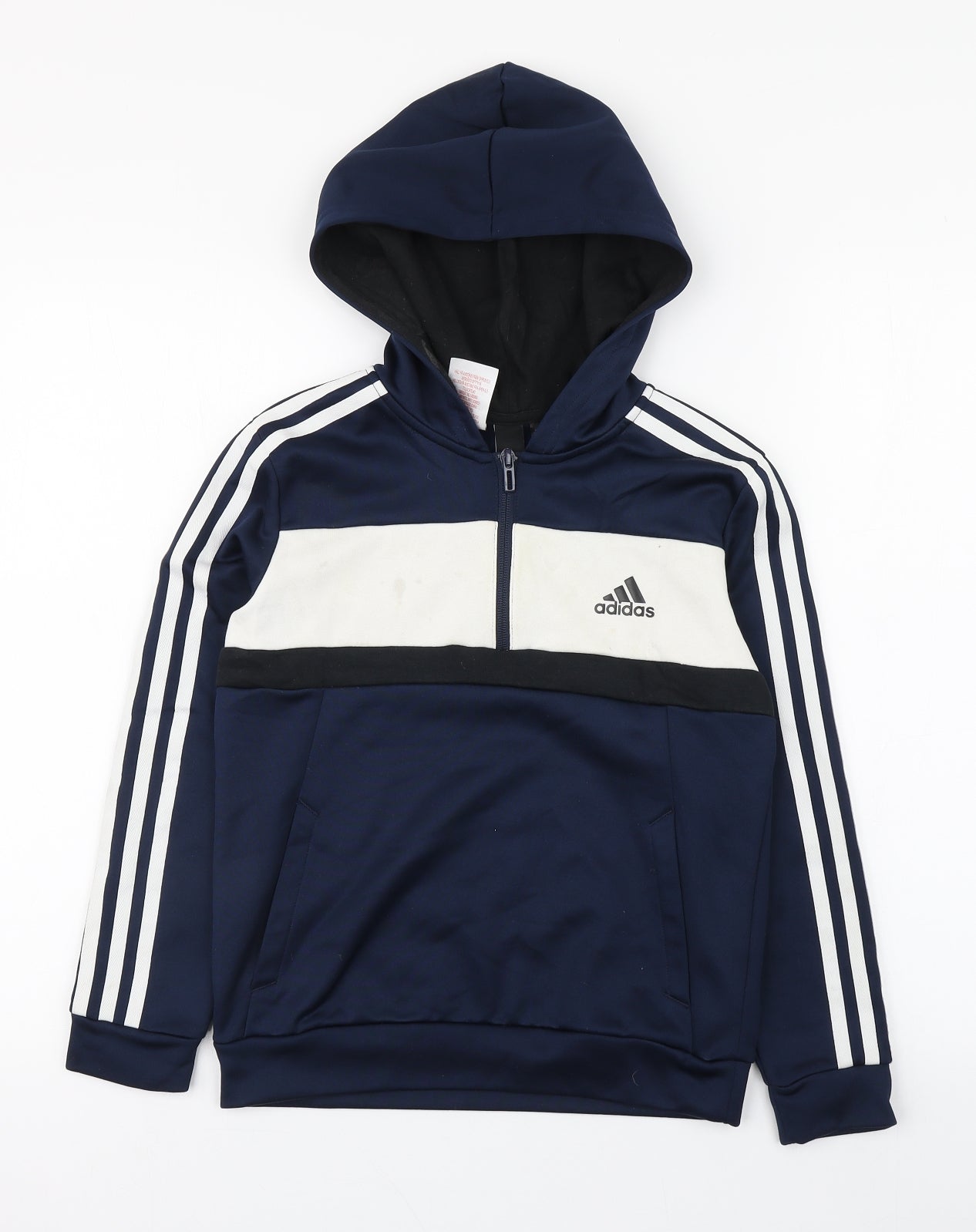adidas Boys Blue  100% Polyester Full Zip Hoodie Size 9-10 Years