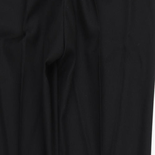 Premier Man Mens Black  Polyester Dress Pants Trousers Size 36 in L33 in Regular Zip