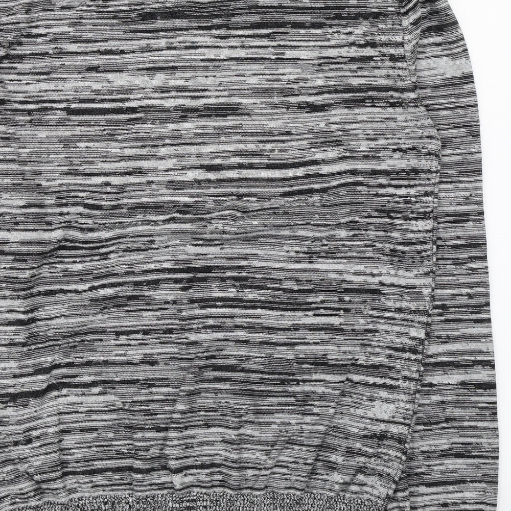 Firetrap Mens Black Round Neck Striped Cotton Pullover Jumper Size M