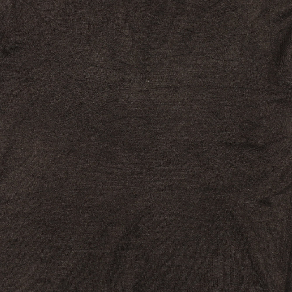 M&Co Mens Brown V-Neck  Acrylic Pullover Jumper Size XL