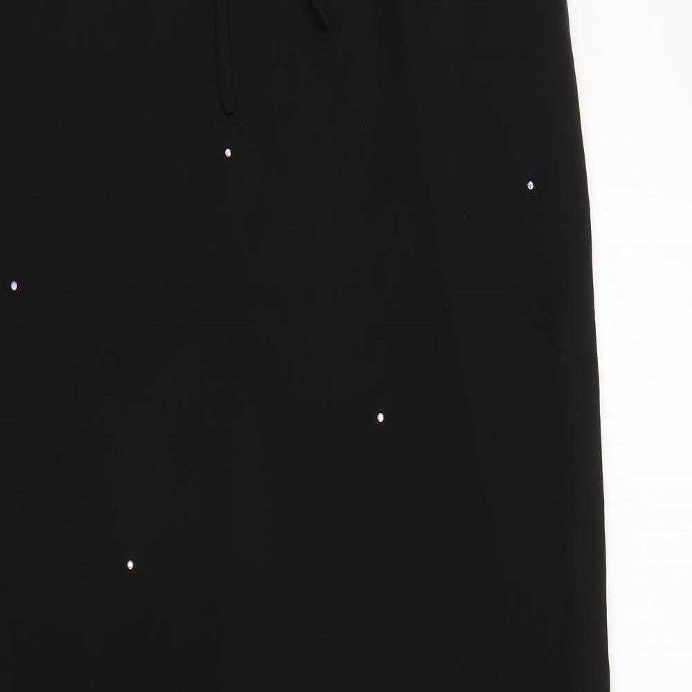 Dorothy Perkins Womens Black  Polyester A-Line Skirt Size 14