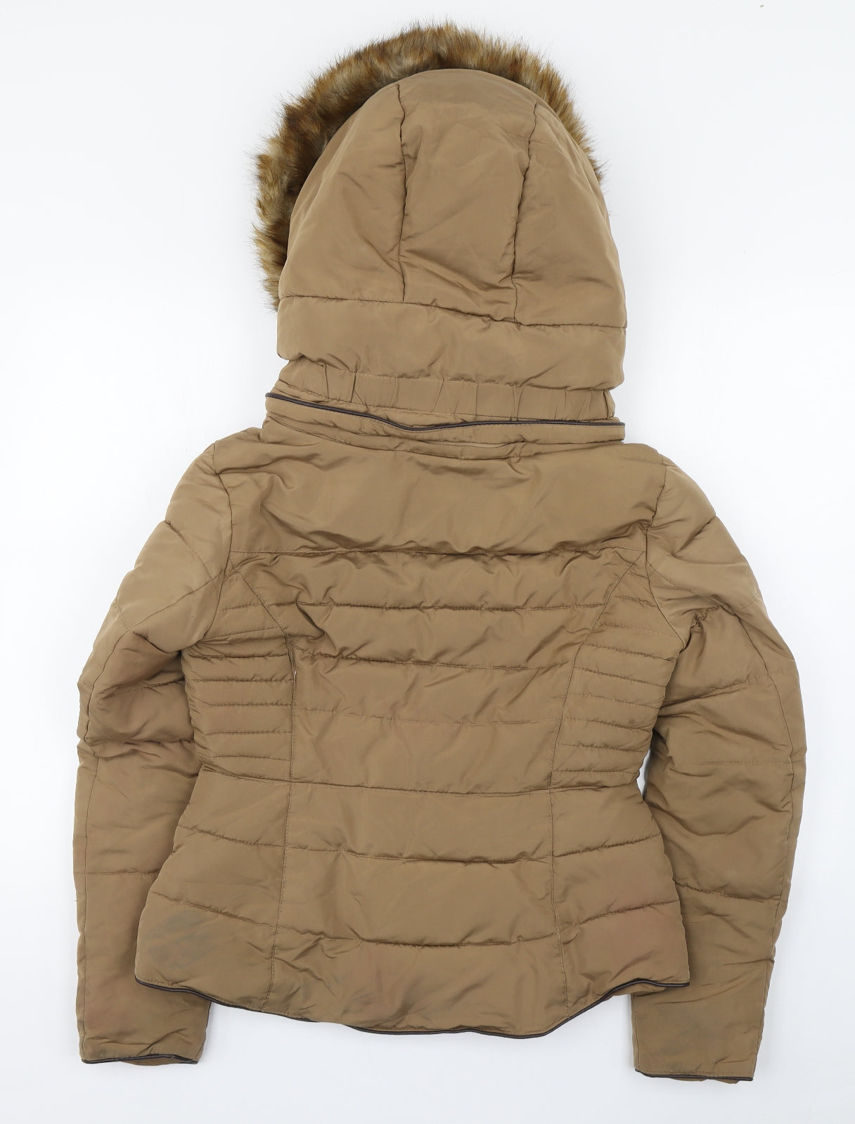 Zara Womens Brown   Parka Coat Size M  Zip