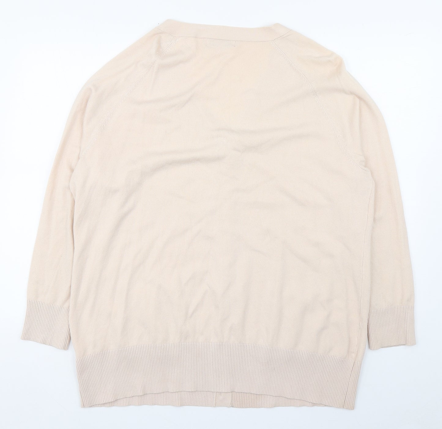Michele Hope Womens Pink V-Neck  Viscose Cardigan Jumper Size 22