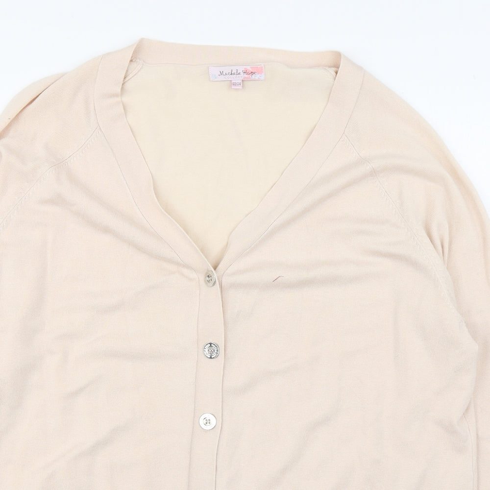Michele Hope Womens Pink V-Neck  Viscose Cardigan Jumper Size 22