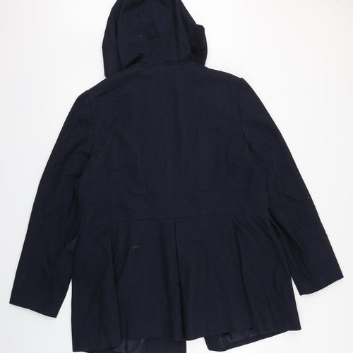 TU Womens Blue   Trench Coat Coat Size 22  Button