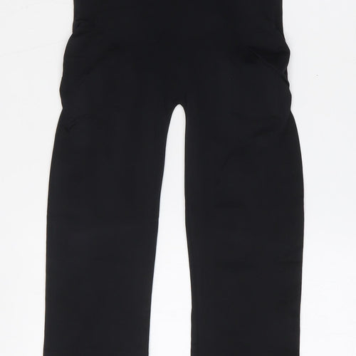 Hot Option Womens Black  Nylon Compression Leggings Size M L19 in Regular