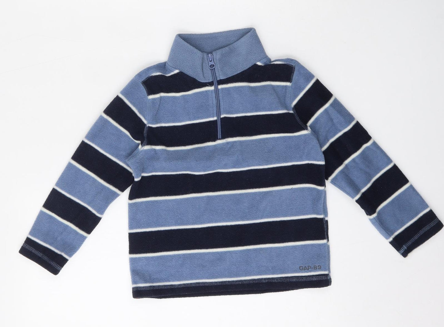 Gap Boys Multicoloured Striped Polyester Henley Sweatshirt Size 5 Years  Zip