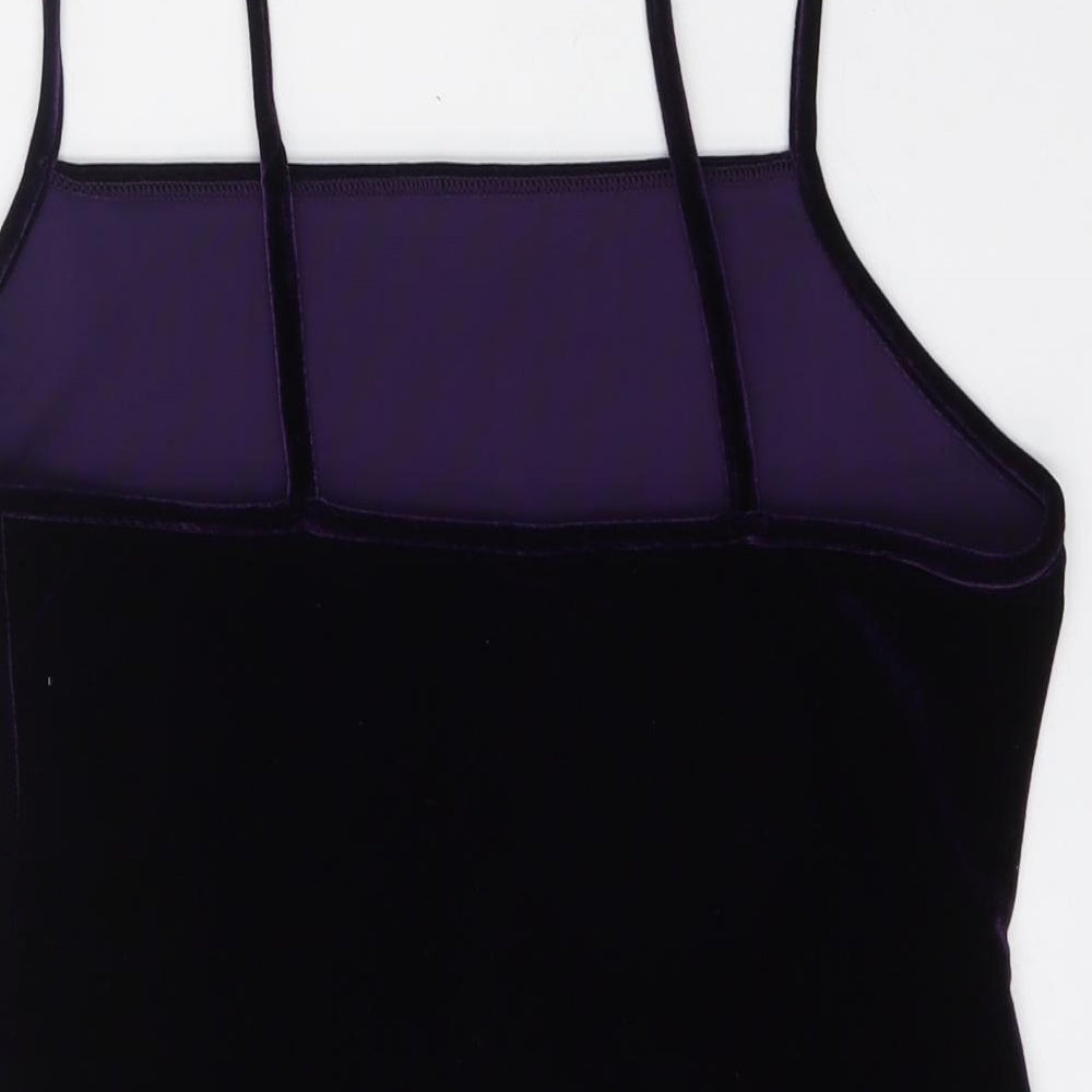Secret Posessions Womens Purple  Polyester Basic Tank Size 18 Square Neck - velvet look