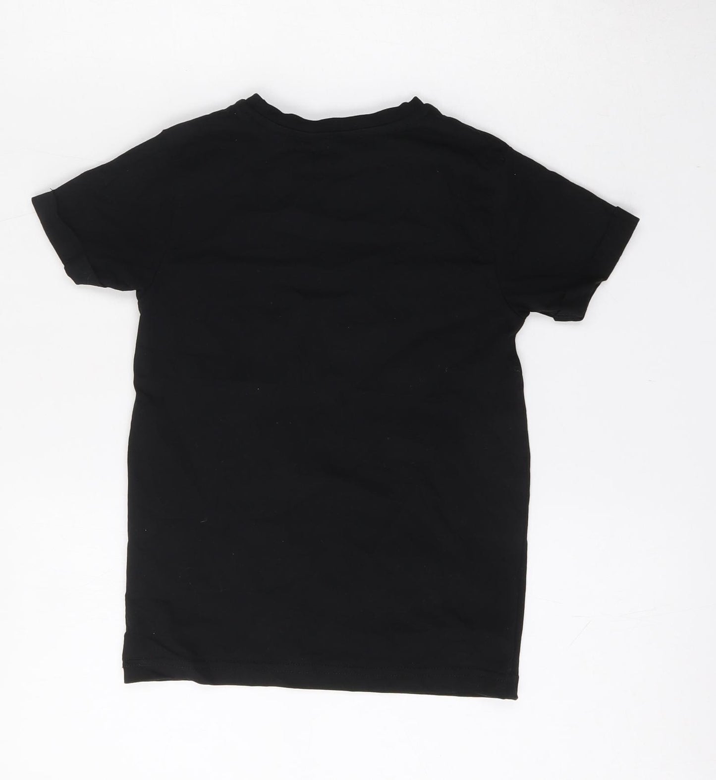 George Boys Black  Cotton Basic T-Shirt Size 6-7 Years Round Neck