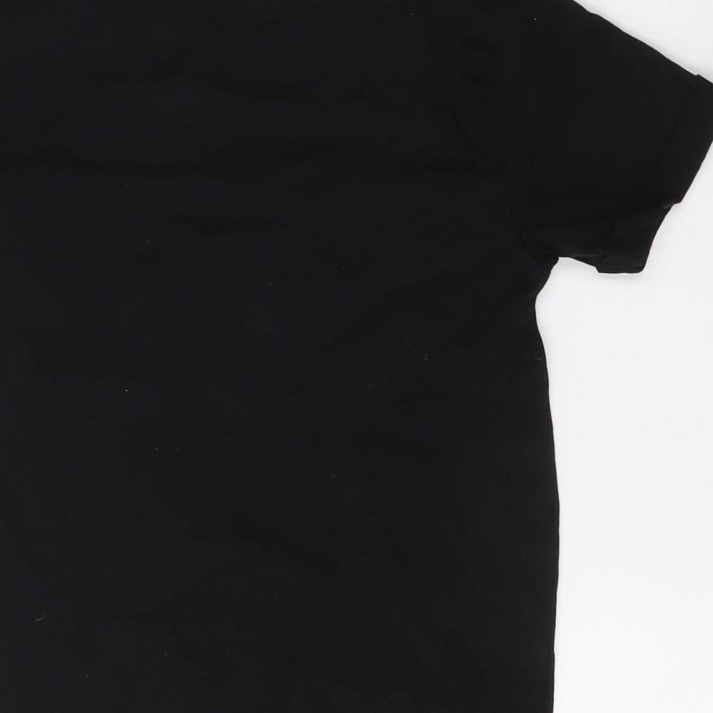 George Boys Black  Cotton Basic T-Shirt Size 6-7 Years Round Neck
