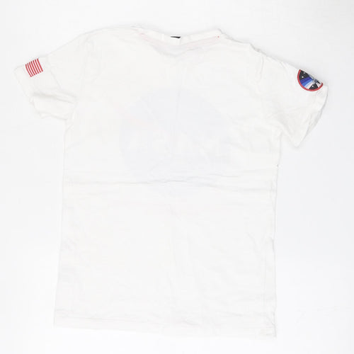 Dunnes Stores Boys White  Cotton Basic T-Shirt Size 9-10 Years Round Neck  - NASA