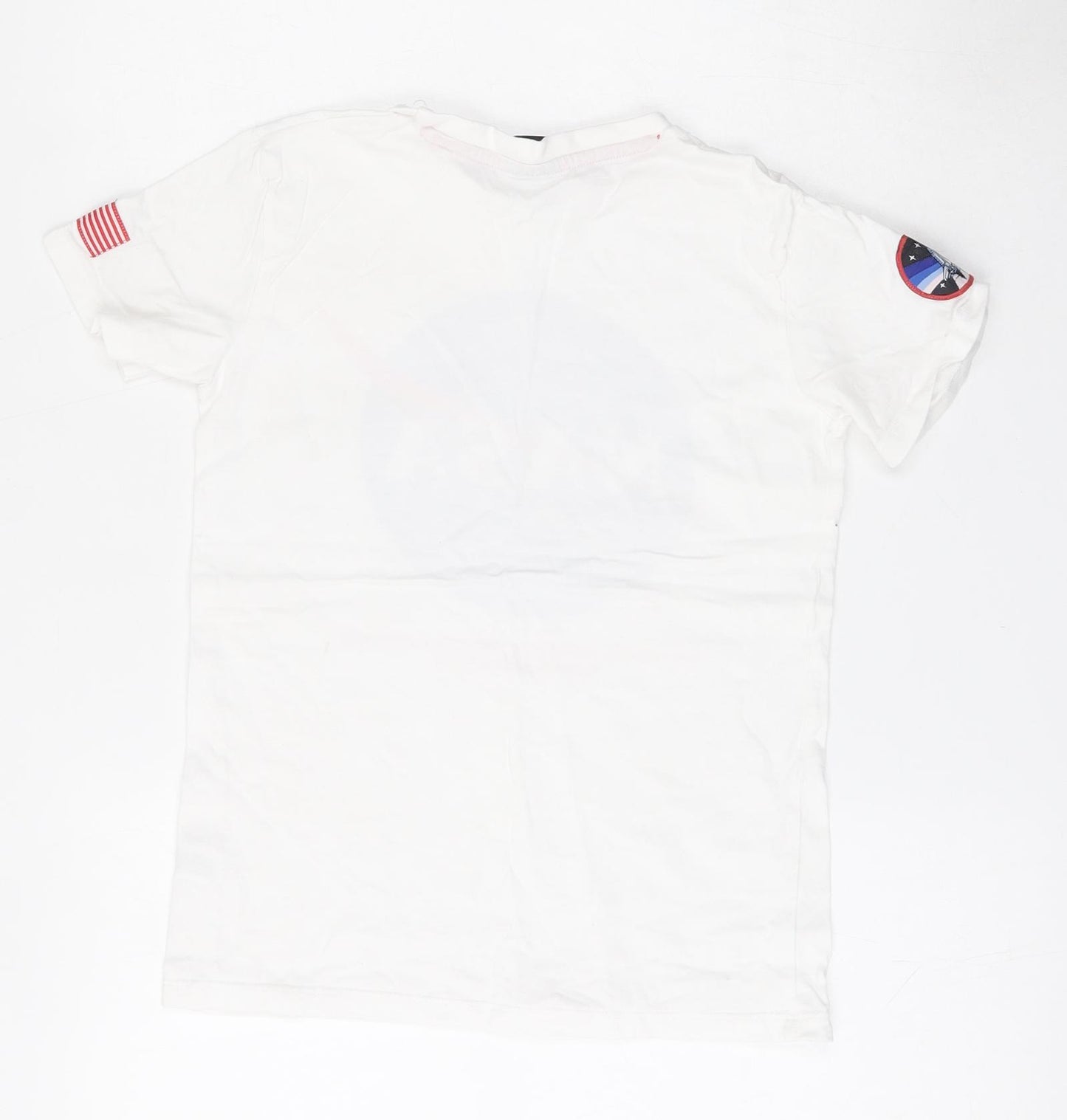 Dunnes Stores Boys White  Cotton Basic T-Shirt Size 9-10 Years Round Neck  - NASA