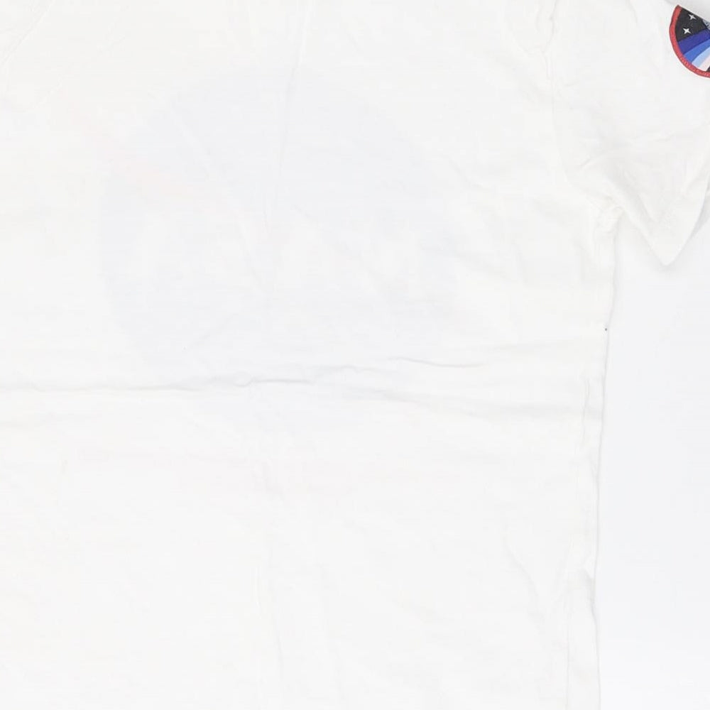 Dunnes Stores Boys White  Cotton Basic T-Shirt Size 9-10 Years Round Neck  - NASA