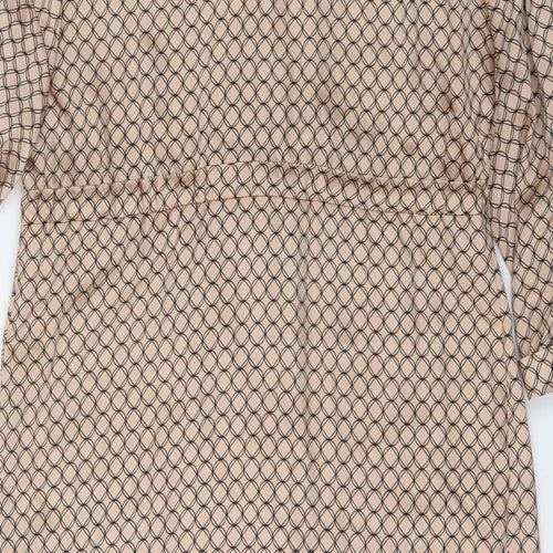 Primark Womens Pink Geometric Polyester T-Shirt Dress  Size 10  Collared Button