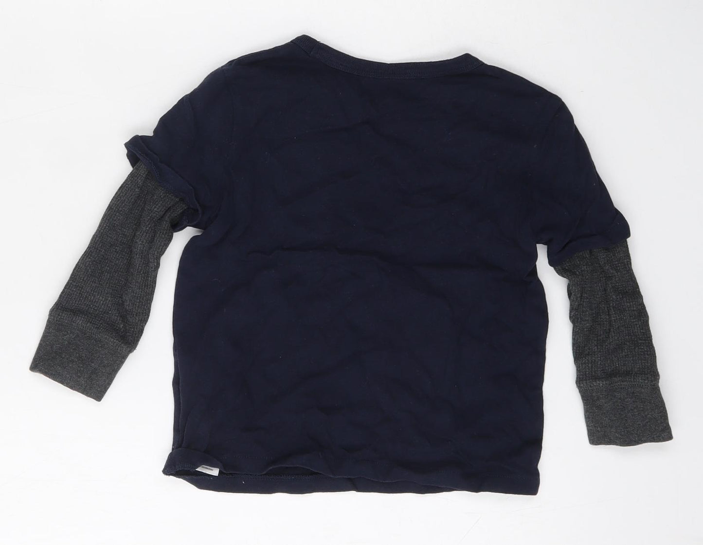 Gap Boys Blue  Cotton Basic T-Shirt Size 3 Years Round Neck