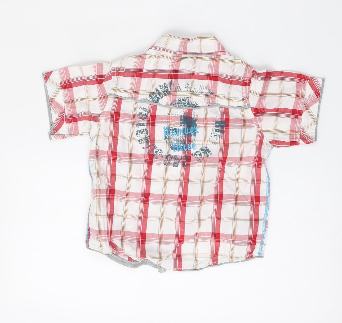 NEXT Boys Multicoloured Plaid Cotton Basic Polo Size 2 Years Collared Button