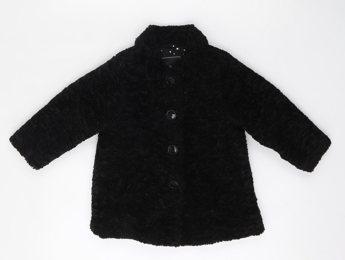 NEXT Girls Black   Pea Coat Jacket Size 12-18 Months   Button