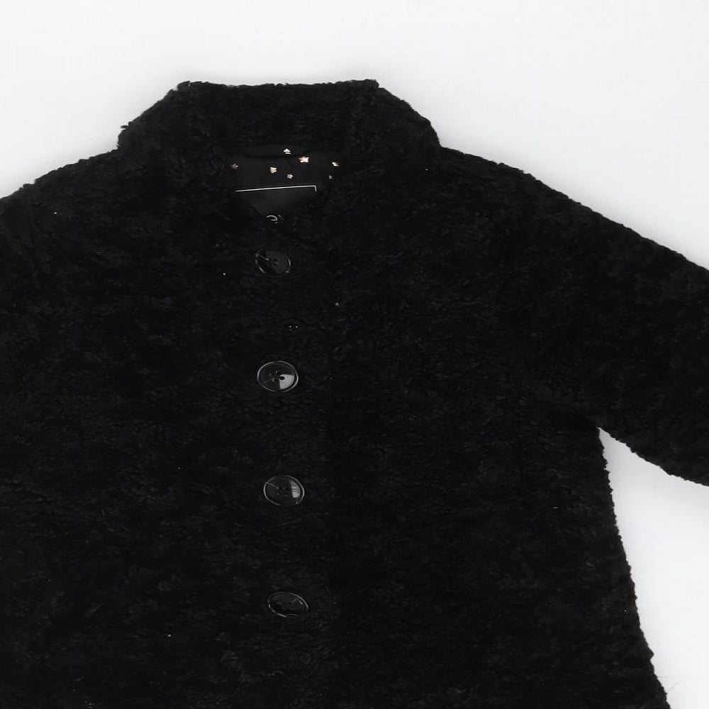 NEXT Girls Black   Pea Coat Jacket Size 12-18 Months   Button